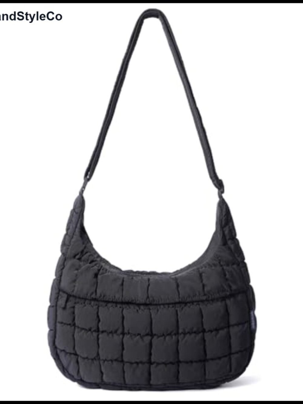 Nylon Quilted Puffer Crossbody Hobo Bag Lightweight Adjustable Strap